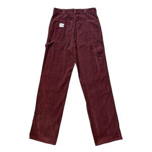 70s Vintage Highwaisted Carpenter Corduroy Pants Lee Burgundy Straightleg.